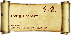 Indig Norbert névjegykártya